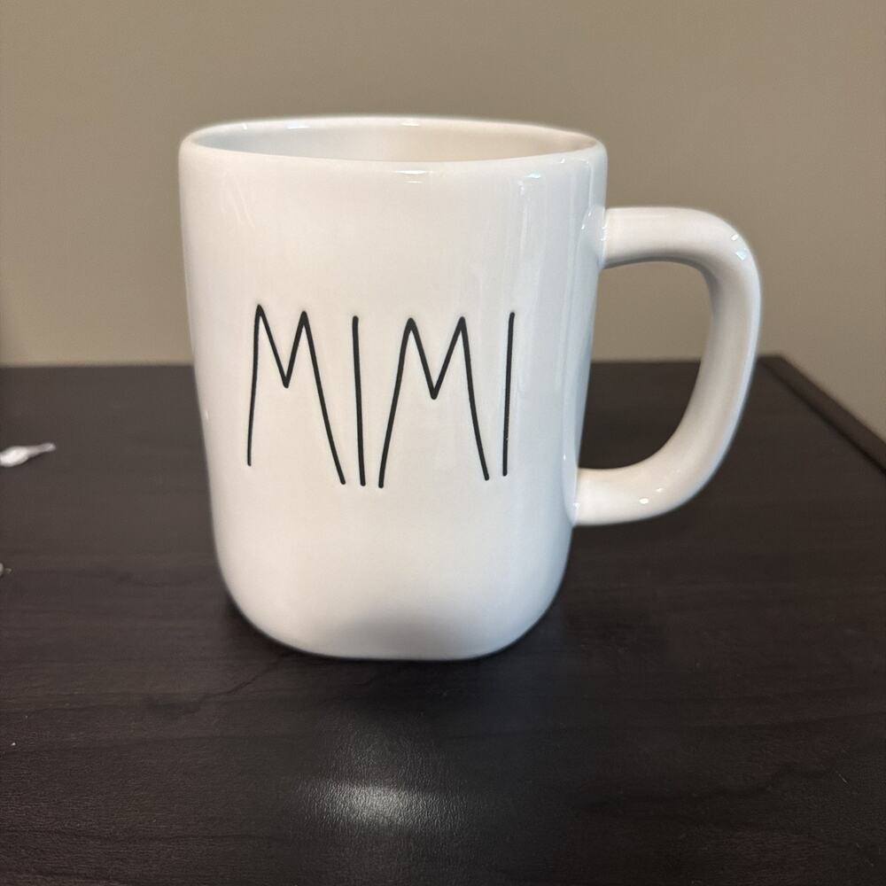 Rae Dunn MIMI white Mug ~Black Letters coffee cup